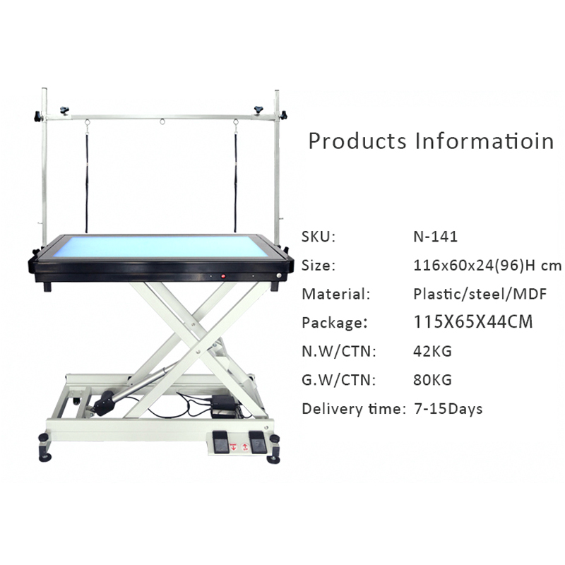 طاولة العناية بالحيوانات الأليفة الكهربائية الهيدروليكية قابلة لضبط الارتفاع N-141